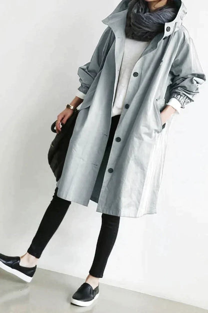 Damen Oversized Regenmantel | Lang