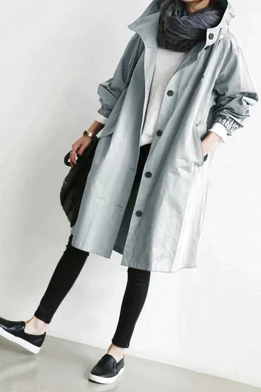 Damen Oversized Regenmantel | Lang