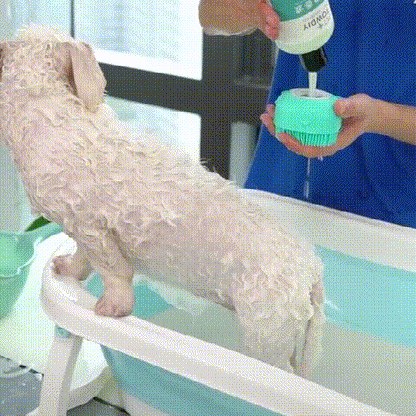 2‑in‑1 Pflege- & Shampoo-Massagebürste für Hunde