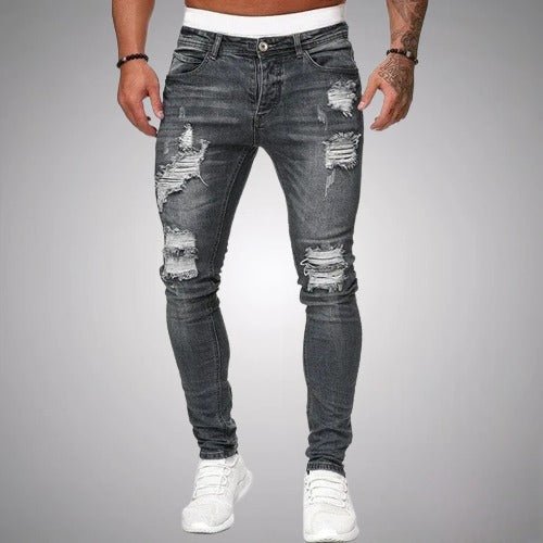 Max - Slim fit bukser med flere lommer og slidte detaljer