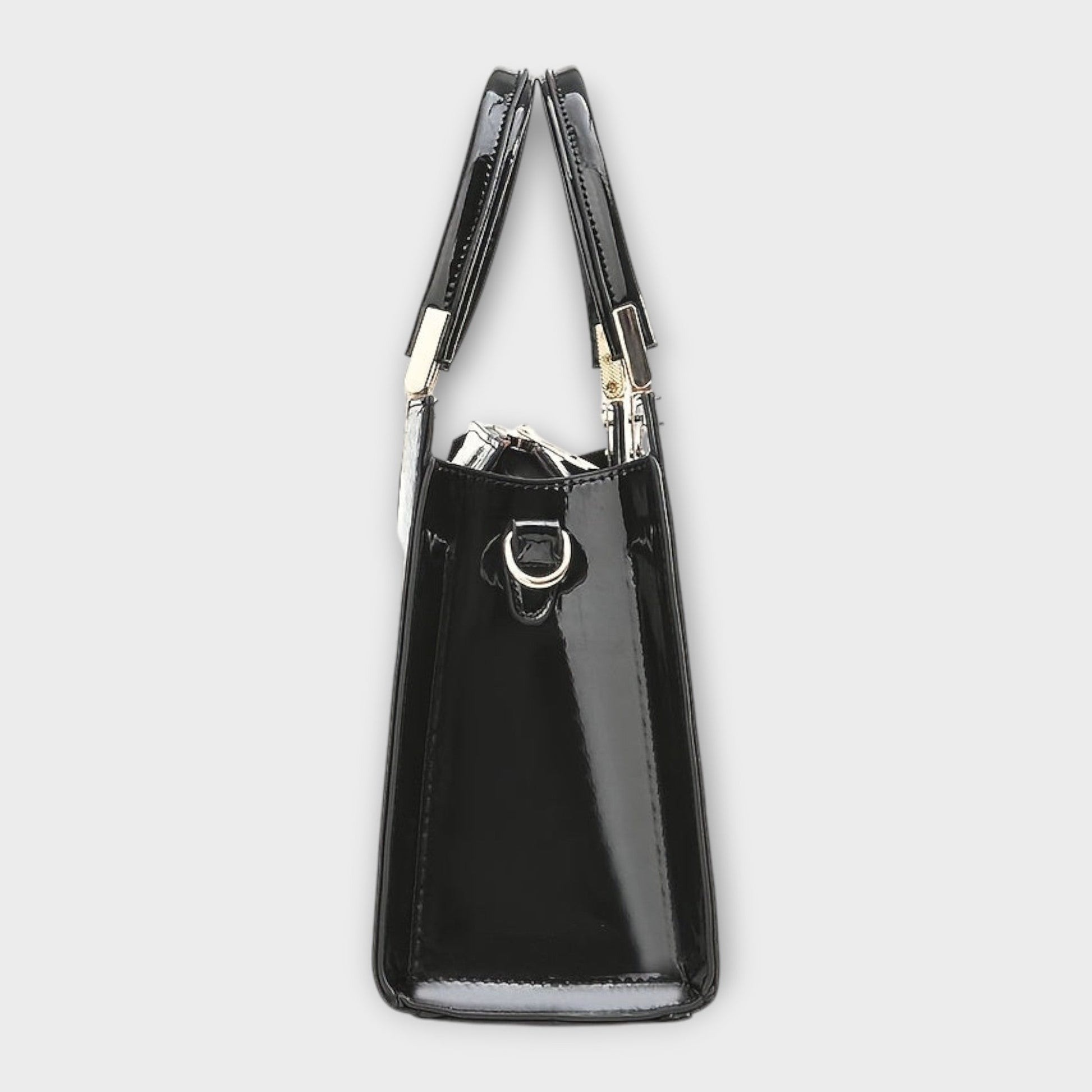 Léora. - Glossy Handbag with Crocodile Leather Pattern