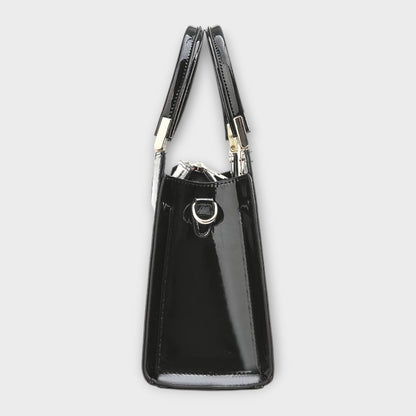 Léora. - Glossy Handbag with Crocodile Leather Pattern