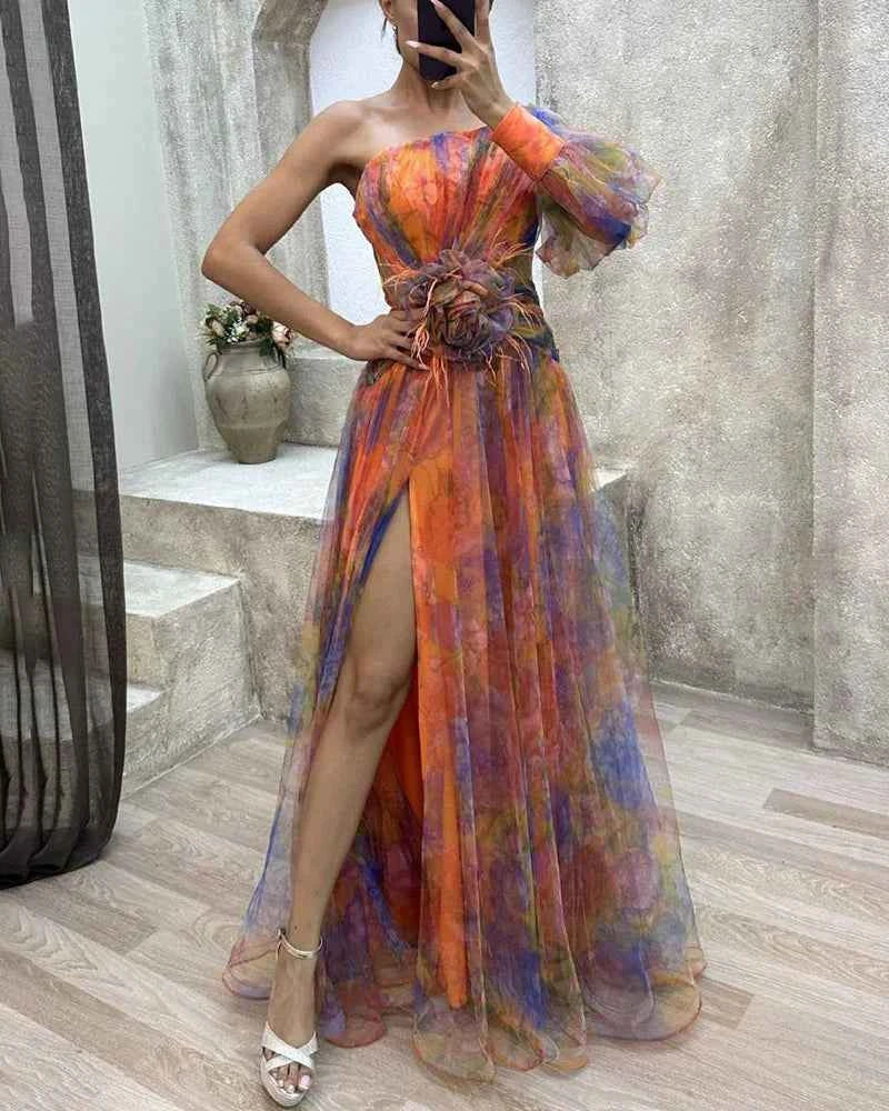 Seliora: Bezauberndes Ein-Schulter-Kleid mit mystischem Flair