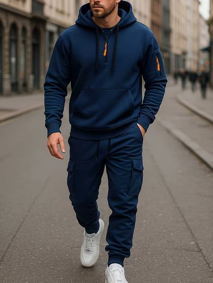 Herren Kapuzen Trainingsanzug Set | Cargo Jogginghosen
