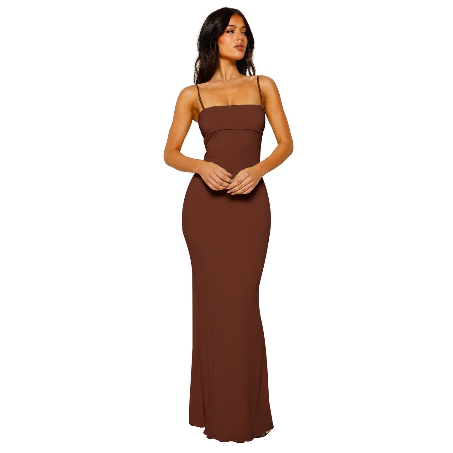 Solmira | Damska Elegancka Sukienka Maxi Backless Dopasowana