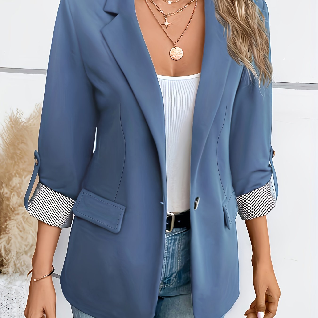Chief - Roll-Sleeve Open Blazer