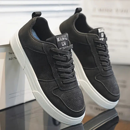 Men's Leather Low Top Sneakers Casual Shoes
