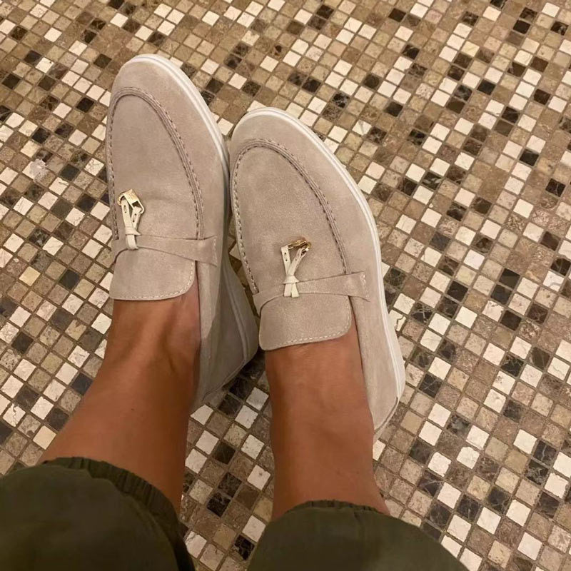50% RABATT | Schicke Damen-Ledermokassins mit Schnallendetail