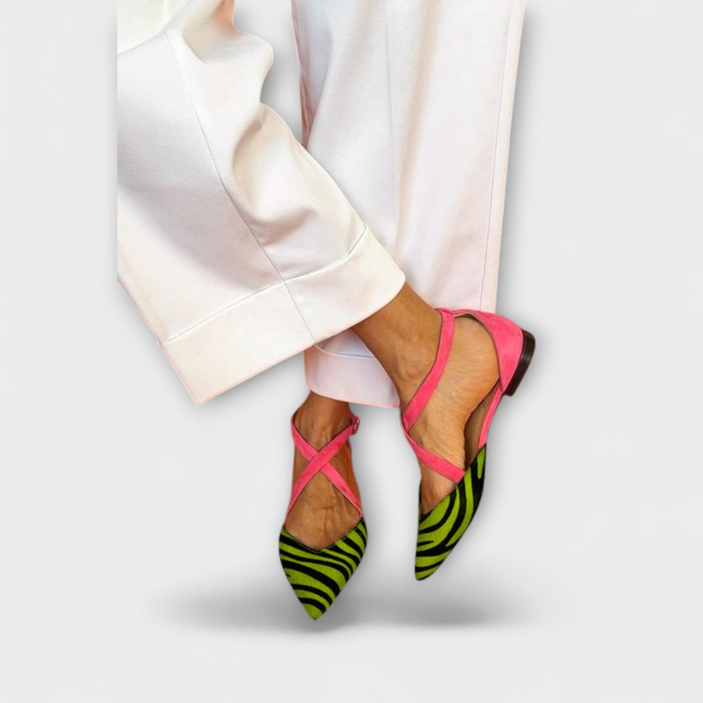 Zarella – Zebra-Flats em Rosa Poroso