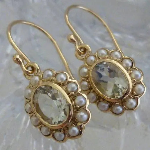 Brincos Boho com Pérolas e Cristais