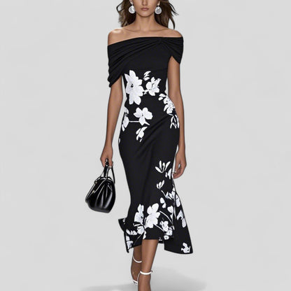 Robe midi femme imprimé élégant coupe fluide style quotidien