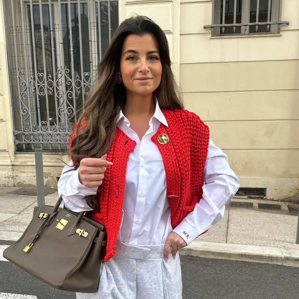 Madelin - Gilet en grosse maille texturée