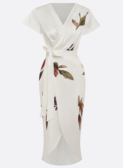 Beverly - Elegante Abito In Raso Bianco