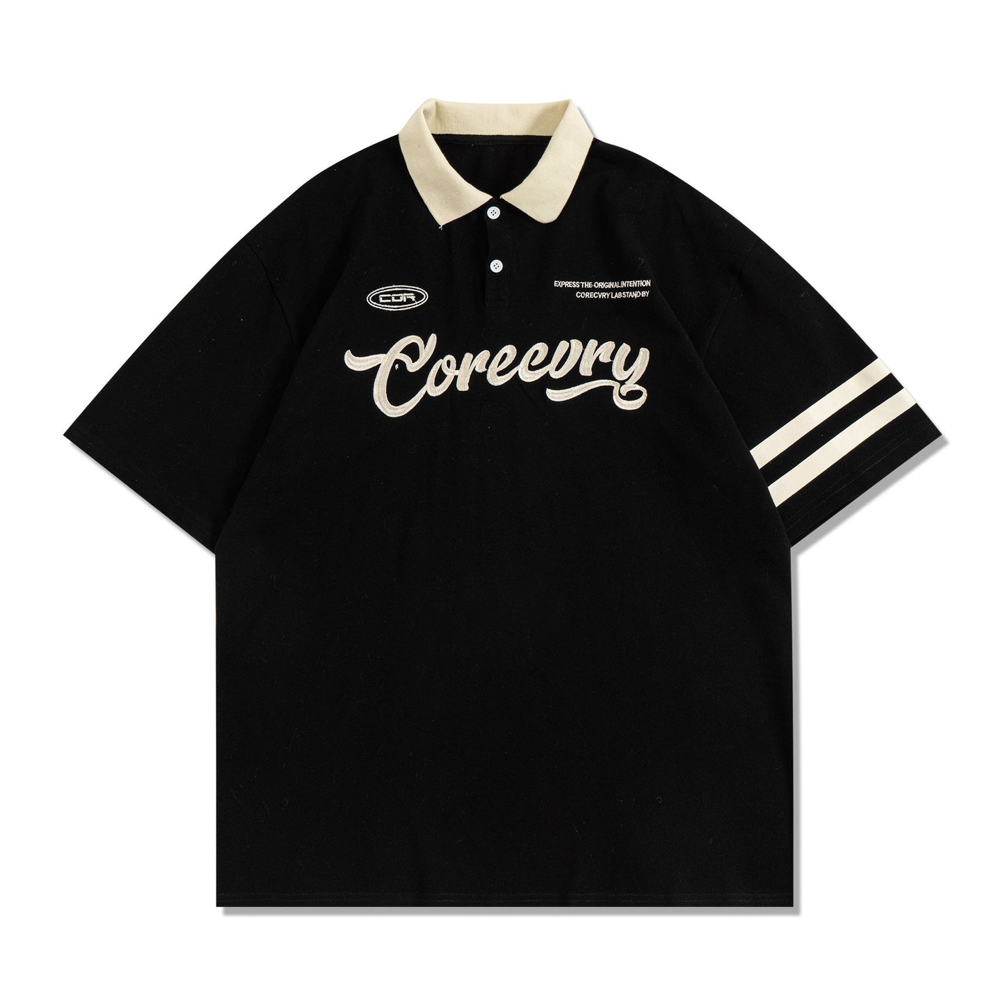 Embroidered Varsity Polo Shirt for Men