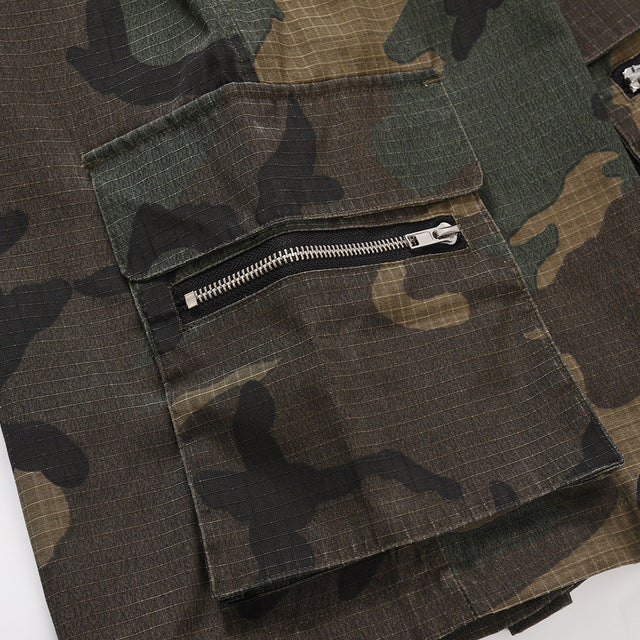 Men's Camo Cargo Shorts Streetwear Utility Style