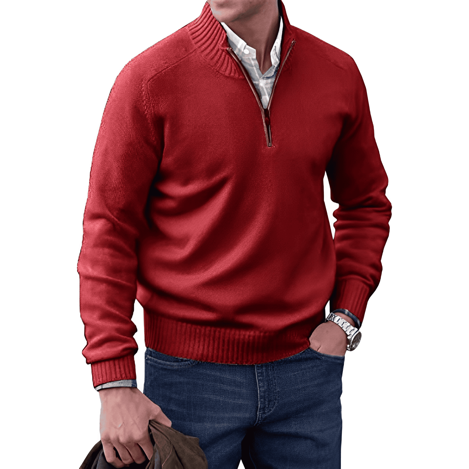 Rory | Men Knitted Half-Zip Pullover Jumper