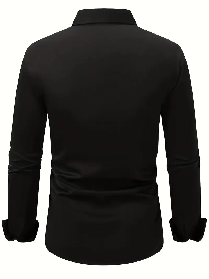Men’s Breathable Long Sleeve Shirt Smart Casual Comfortable Easy Care Everyday Formal Wear