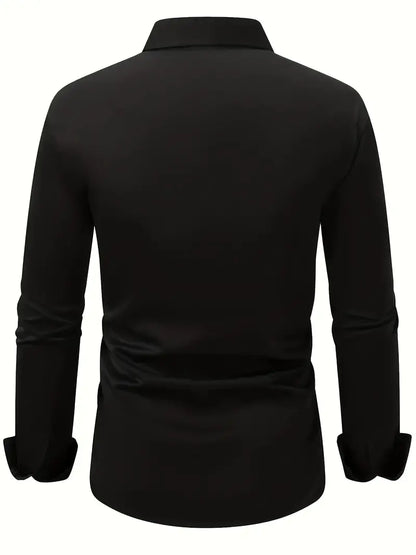 Men’s Breathable Long Sleeve Shirt Smart Casual Comfortable Easy Care Everyday Formal Wear