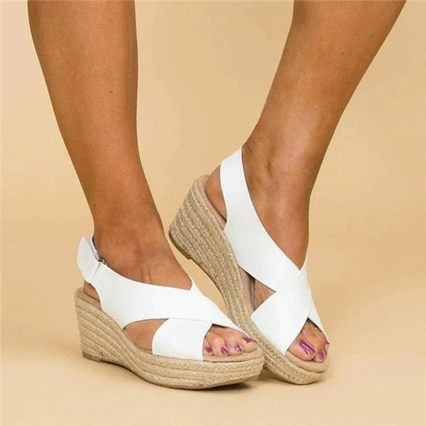 Paloma | Women's Espadrille Wedge Sandals with Cross Straps