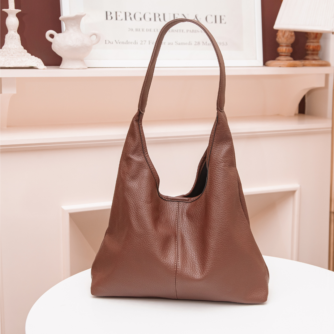 Vegane Leder-Hobo-Tasche mit Schulterriemen