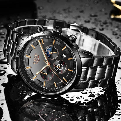 Draven - Mens Military Steel Watch Scratch Resistant Waterproof