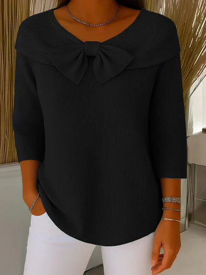 Clara | Pull Élégant avec Nœud en Maille Douce