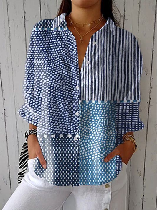 Jolie Ocean Patchwork Blouse