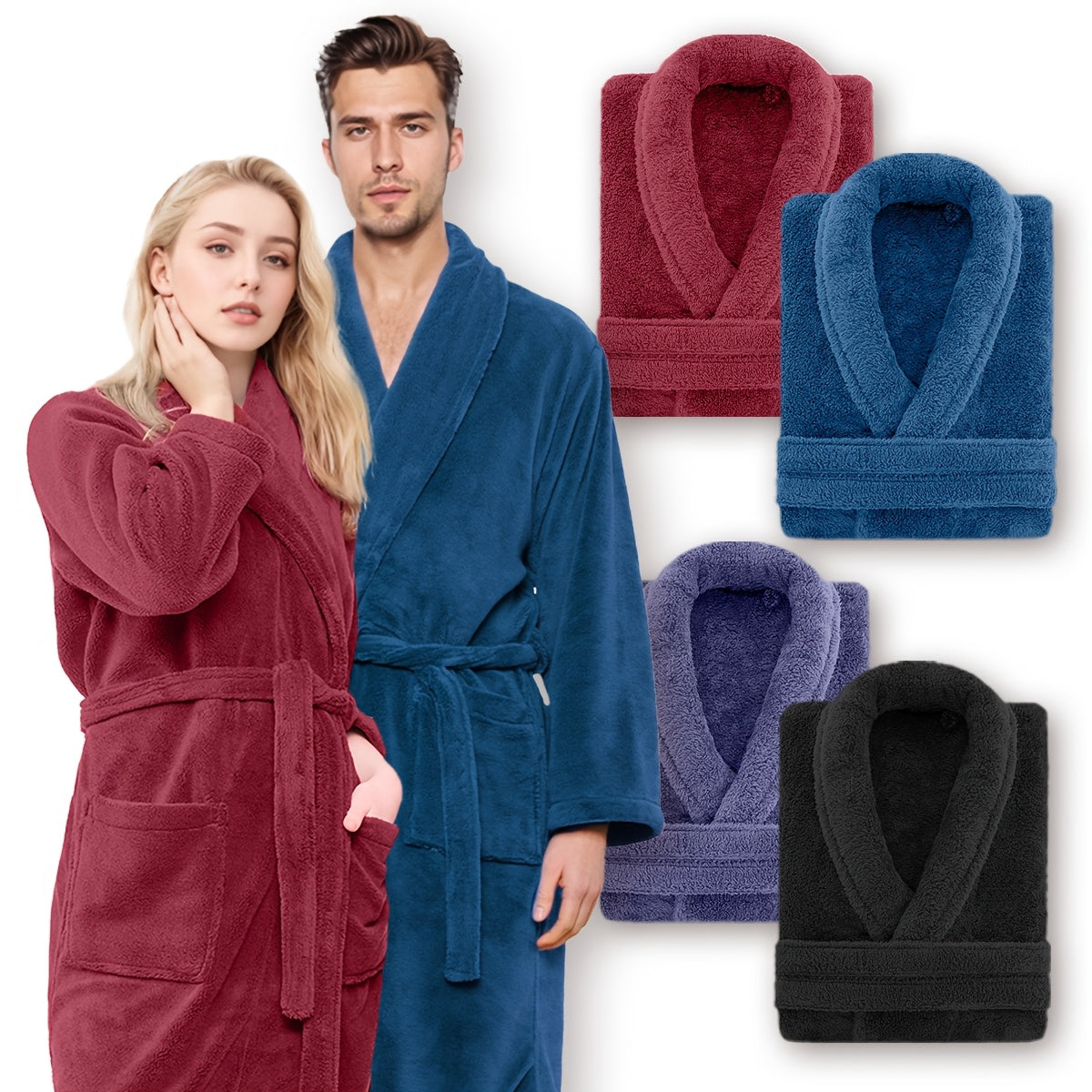 Luxe Unisex Coral Fleece Badjas – Ultra Zacht en Warm voor Jouw Comfort