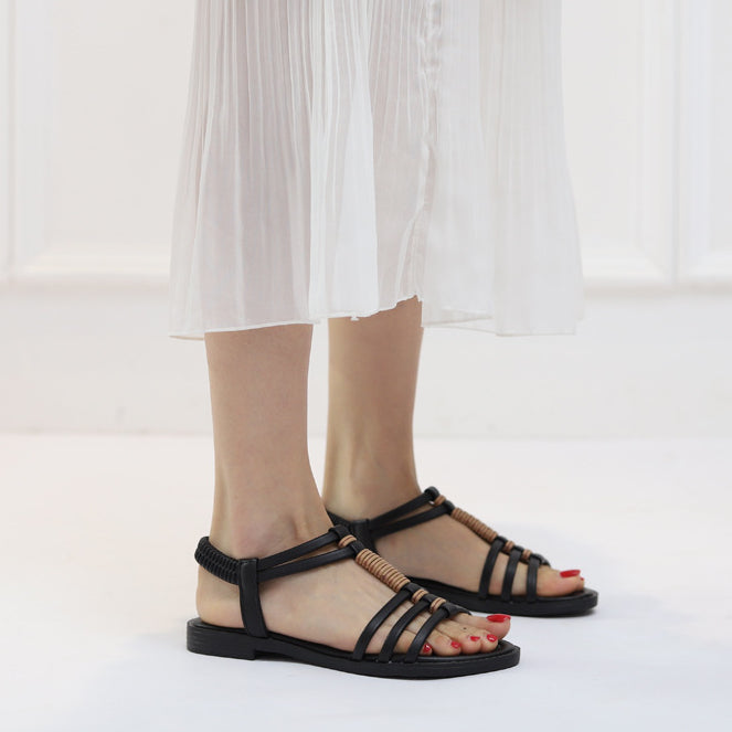 Vintage Bohemian Hollow-Out Flat Comfortable Roman Sandals