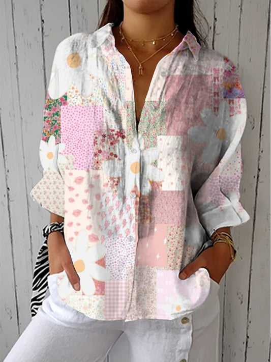 Fanny - patchwork daisy blouse