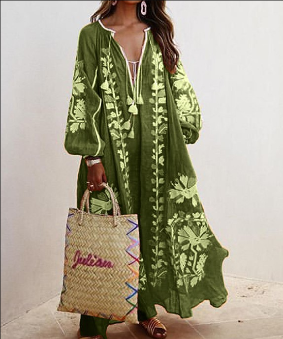 Maxi-Boho-Druck-oversize-Kleid für einen bequemen und trendigen Stil