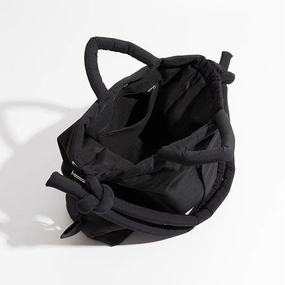 Padded tote bag with knot details