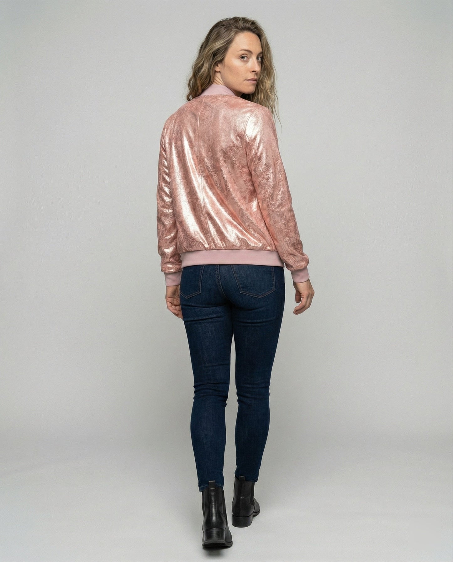 Almira - Shiny Womens Bomber Jacket With Zip