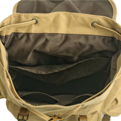 Militär Canvas Rucksack 28L aus Leder & Canvas – Abenteuer Rucksack ROUGEMONT