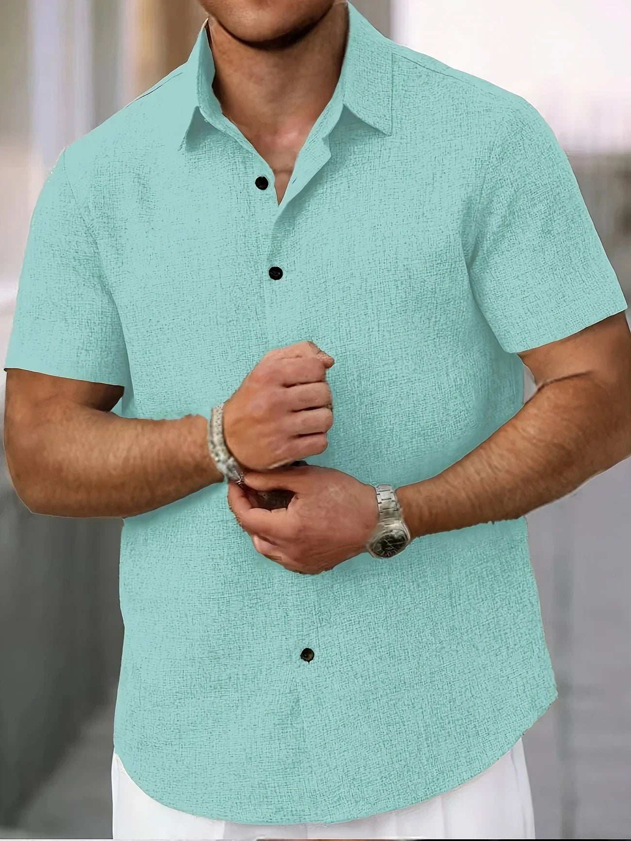 Dwight - Lightweight Linen Blend Short Sleeve Shirt