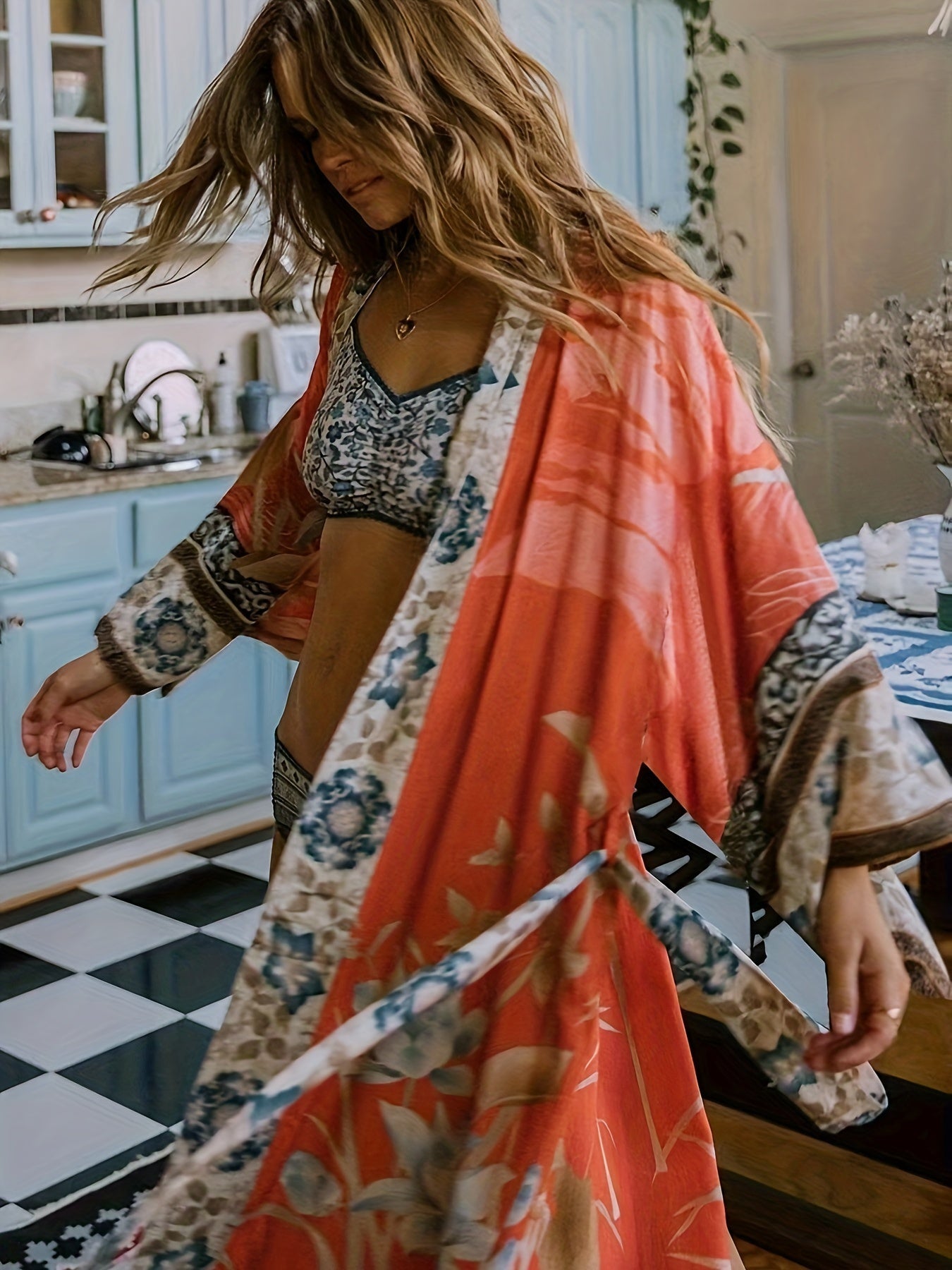 Summer Kimono Cover-Up – Lightweight Flowing Beach Layer with Open Design