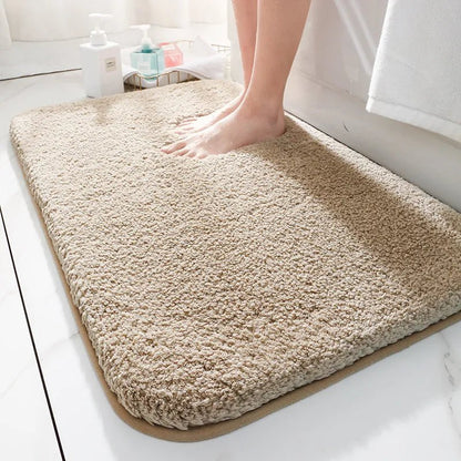 Bath Mat Made of Thick Microfiber with Anti-Slip Layer