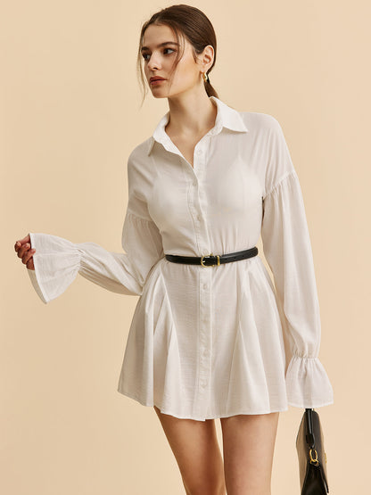 Sleeve Button-Up Shirt Dress Balloon Sleeve Button-Up Shirt Dress | Elegant Relaxed Silhouette | Effortless Day-to-Evening Style | dress