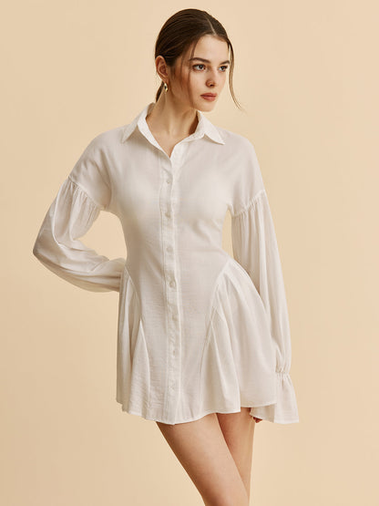 Sleeve Button-Up Shirt Dress Balloon Sleeve Button-Up Shirt Dress | Elegant Relaxed Silhouette | Effortless Day-to-Evening Style | dress