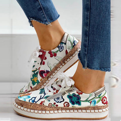 Oluchi™ Floral Orthopedic Zipper Sneakers for All-Day Comfort