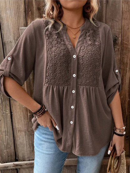 Elegante Damenbluse mit V-Ausschnitt