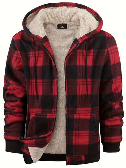 Luthar | Heren fleece hoodiejack voor zware omstandigheden – Warme winterjas met verstelbare capuchon