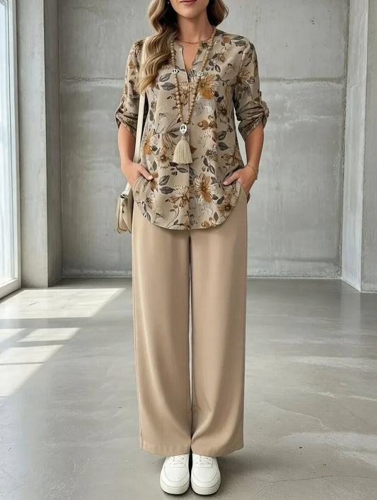 Kresimira - Elegant Floral Two-Piece Set