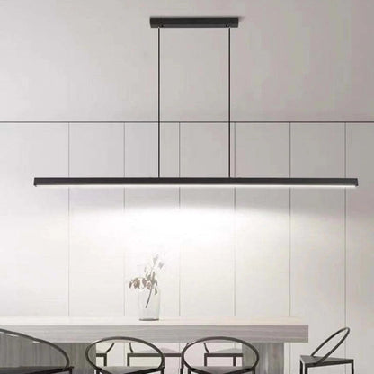 Hanglamp Rechthoekig LED Dimbaar Zwart Bruin Metaal Acryl Eettafel Woonkamer 80-150cm | Restfield