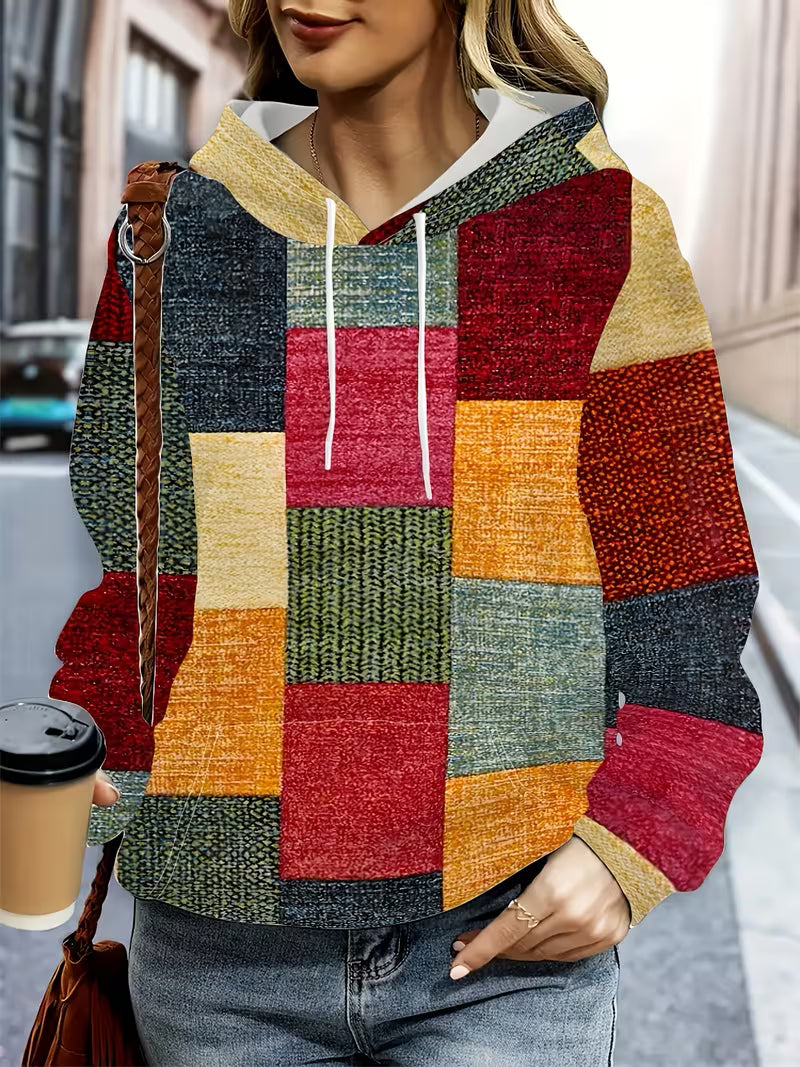 Prysavellessa™ - Sweat Patchwork Géométrique Moderne