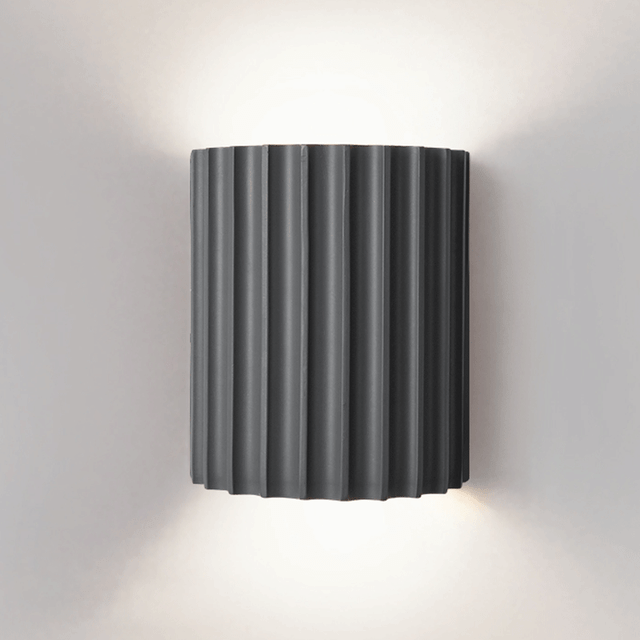 Modern Half-Round Resin Wall Lamp for Living Room | Up & Down Lighting | G9 Dual Light Fixture | Contemporary Indoor Wall Sconce