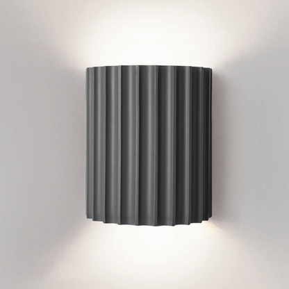 Modern Half-Round Resin Wall Lamp for Living Room | Up & Down Lighting | G9 Dual Light Fixture | Contemporary Indoor Wall Sconce