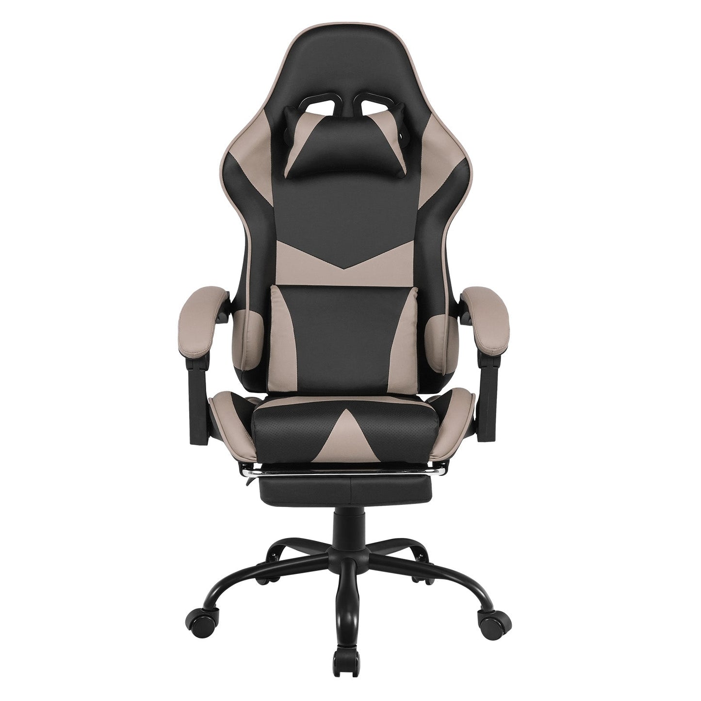Gaming Stoel met Voetsteun en Verstelbare Rugleuning 135° – Ergonomische Bureaustoel PU Leer met Hoofd- en Lendenkussen | Restfield