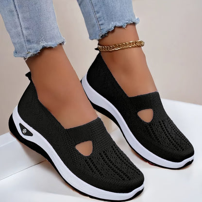 Buty damskie wsuwane sportowe | z siateczką i grubą podeszwą
