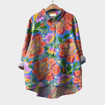 Mirda | Bluse mit floralem Print und Knopfleiste